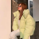 Jaqueta Feminina Parka Down Plumas de Ganso - Verde Claro