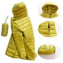 Casaco Feminino Sobretudo Puffer Pluma de Ganso - Portátil