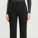 [Leve 3, Pague Só 2] Calça Solena Feminina em Algodão, Poliéster e Viscose de Cintura Alta com Botões Frontais